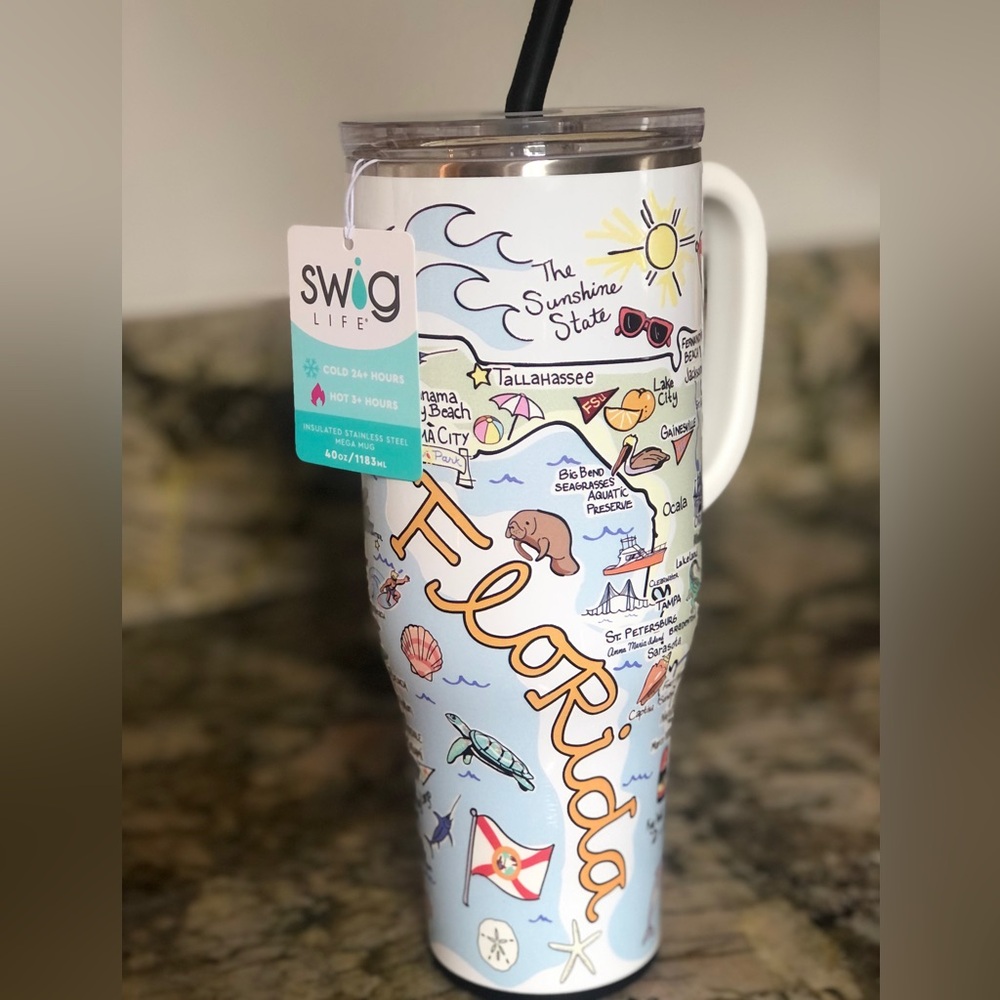 Swig Life Florida Map 40oz Insulated Mega Mug - Picture 2 of 3